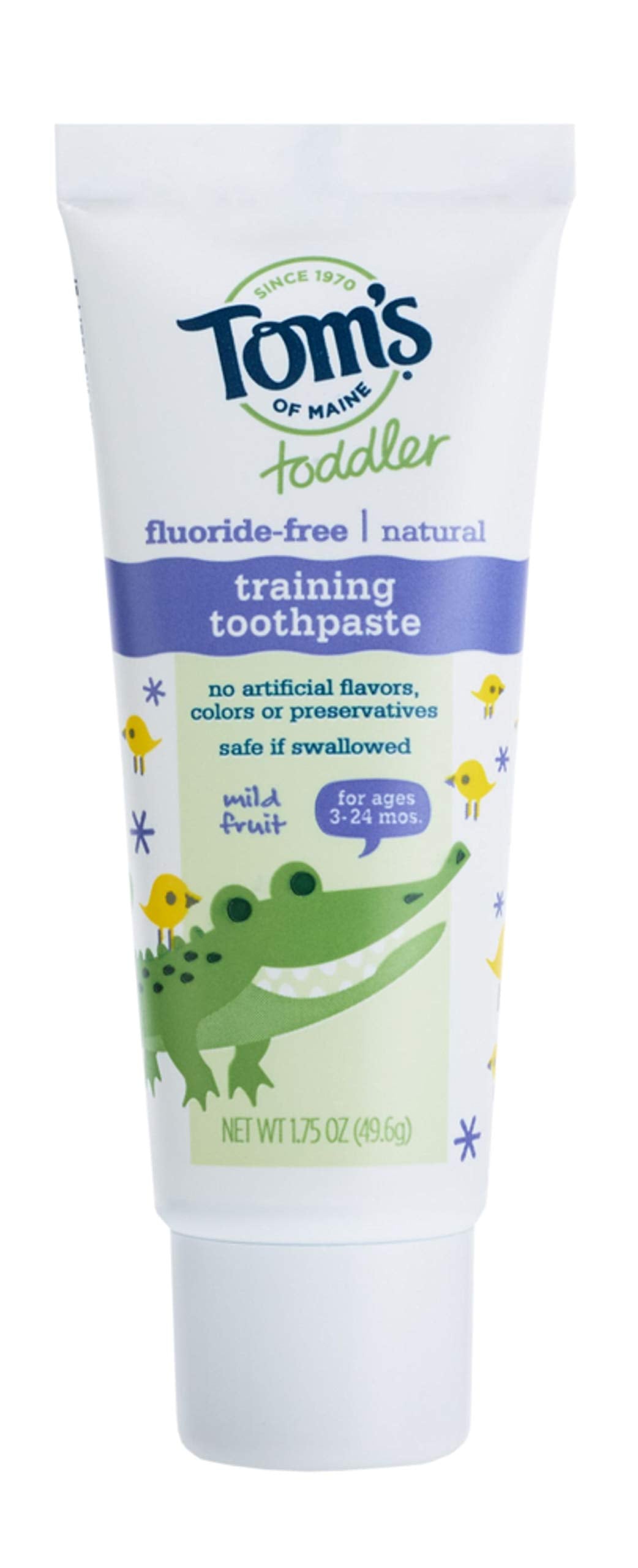 Toms of Maine Toddlers Fluoride-Free Natural Toothpaste in Mild Fruit Gel, 1.75 Ounce