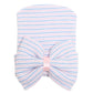 Zando Newborn Hospital Hat Toddler Beanie Baby Boy Girl Knot Headbands With Big Bows Infant Baby Nursery Caps White & Blue & Pin