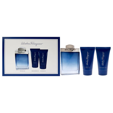 Salvatore Ferragamo Subtil by Salvatore Ferragamo for Men - 3 Pc Gift Set 3.4oz EDT Spray, 2.5oz Shampoo and Shower Gel, 1.7oz A