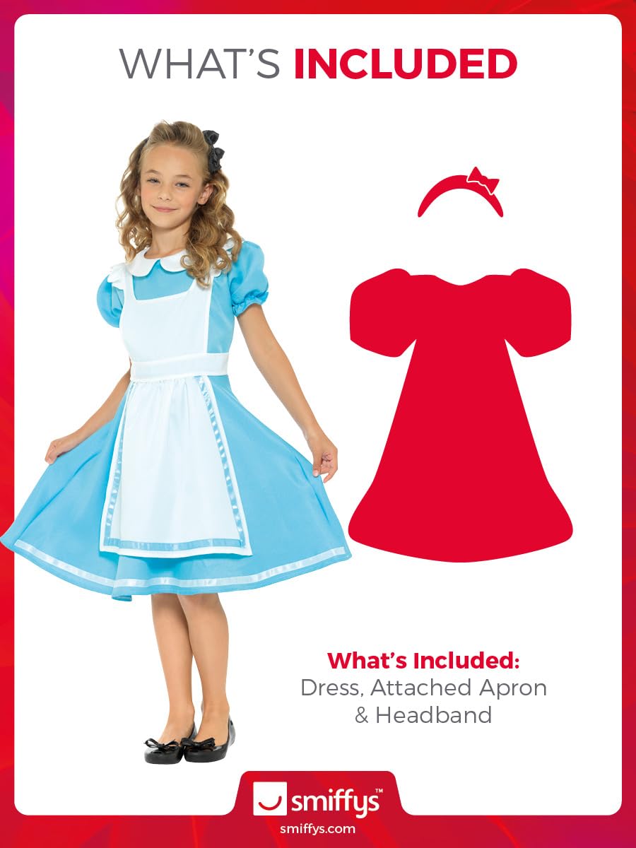 Smiffy'S Girls Dreamland Alice Costume, Blue, Medium