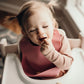 Three Little Tots Modern Silicone Baby Bib - Adjustable Fit Waterproof Catch Bibs ((Rose)