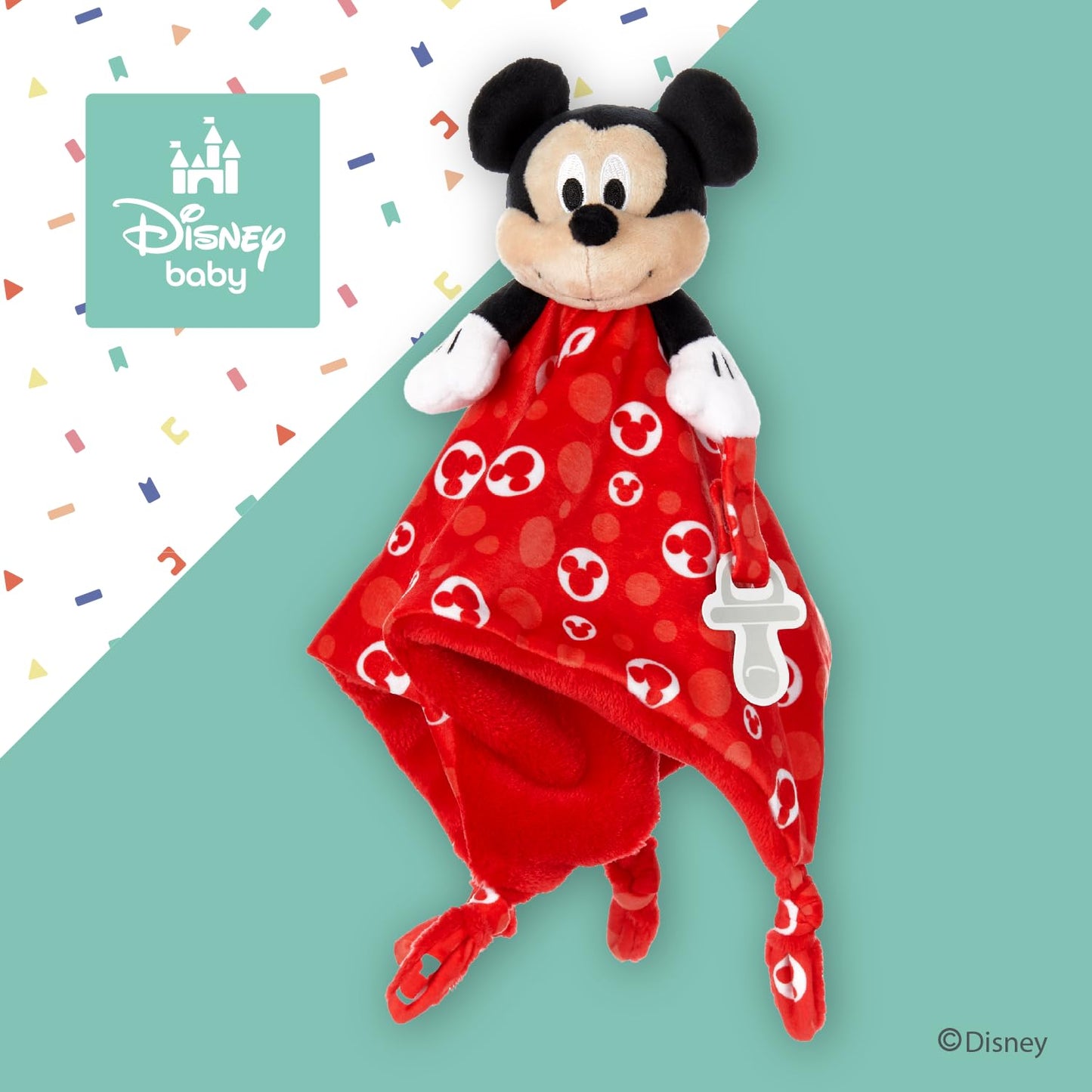 KIDS PREFERRED Disney Baby Mickey Mouse Plush Stuffed Animal Snuggler Lovey Security Blanket 13.18 x 13.18 x 3.5