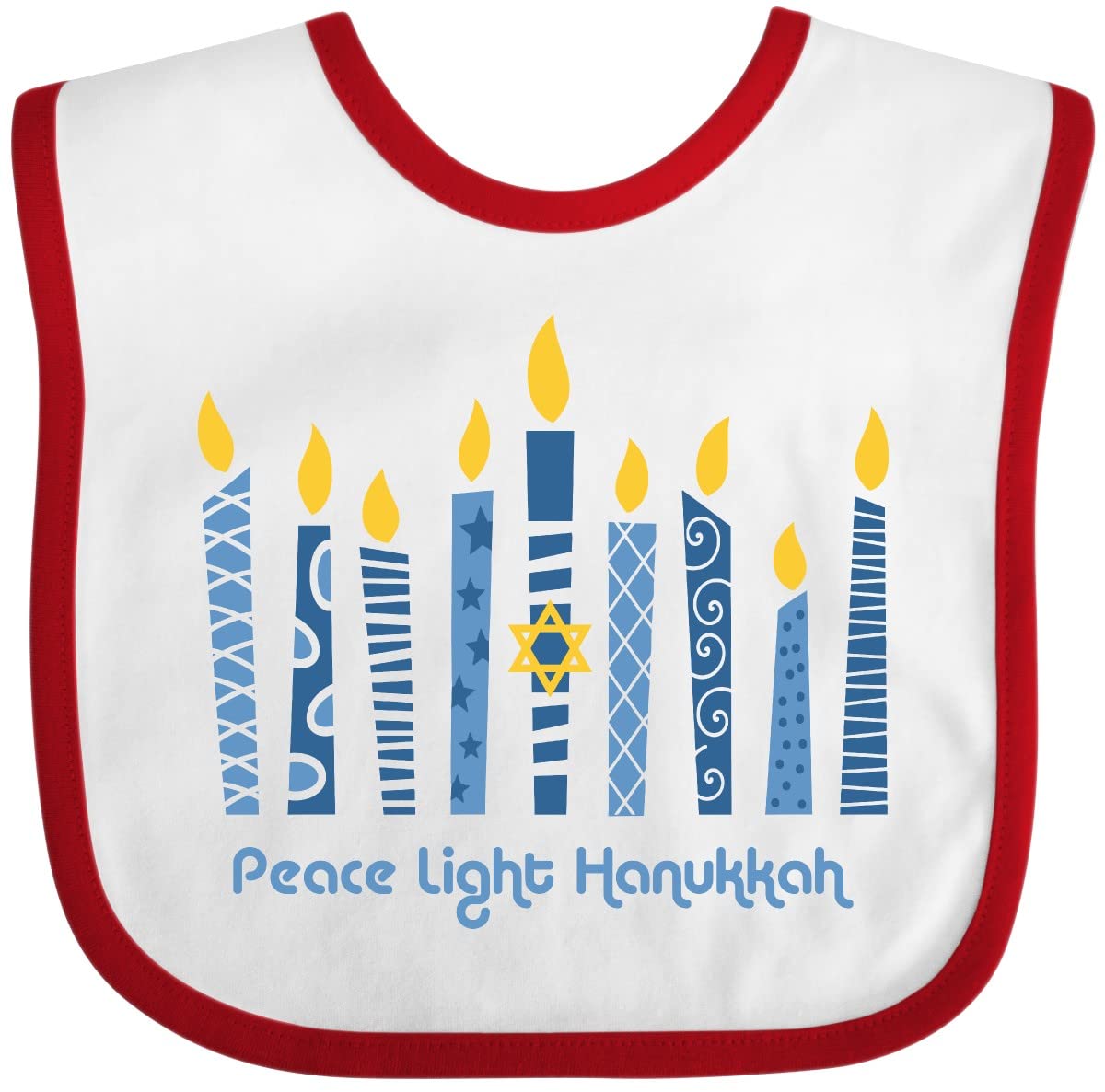 Inktastic Peace Light Hanukkah Baby Bib White And Red 27Db5