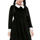 Besserbay Halloween Girl'S Long Sleeve Flare Velvet Midi Dress Black 11-12 Years