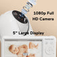 Momcozy Video Baby Monitor, 1080P 5' Hd Baby Monitor With Camera And Audio, Infrared Night Vision, 5000Mah Battery, 2-Way Audio