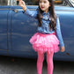 Elamccor Baby Toddler Girls' Tutu Leggings Tulle Ruffle Skirted Pants 2-6T Rose Red
