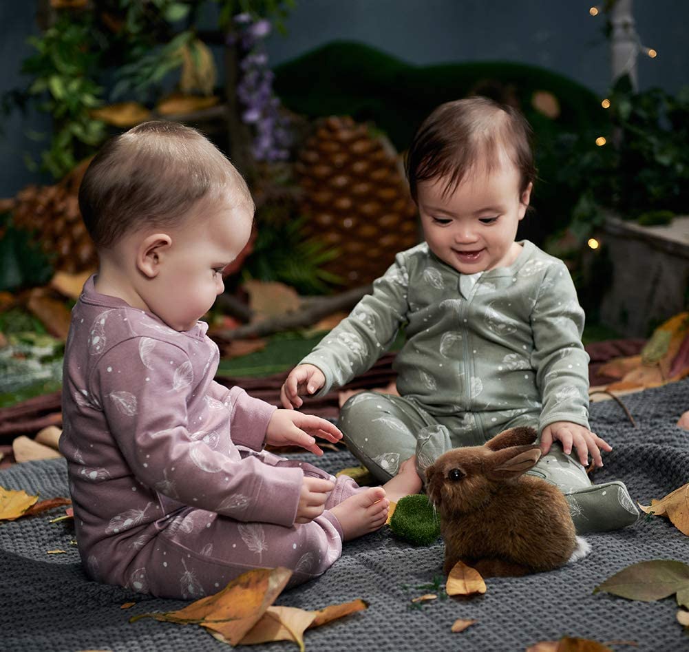 Owlivia Organic Cotton Baby Boy Girl Zip Up Sleep N Play, Footless, Long Sleeve(3-6 Months, Feather Mauve)