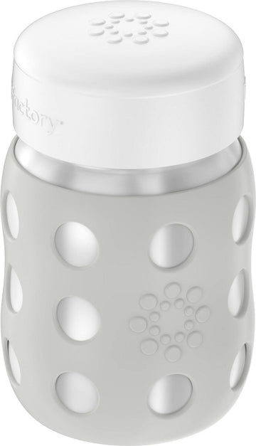 Lifefactory 8-Ounce Stainless-Steel Vacuum-Insulated Wide-Neck Baby Bottle With Stage 2 Nipple, Stone Gray (Ls2211Wcg4)