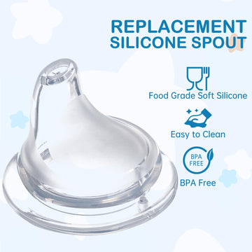 8Pack Replacement Silicone Spout Compatible With Nuk, Soft Spout Replacement For Nuk Active And Learner Cups, Easy Transition Fr