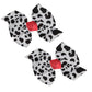 WEBB DIRECT2U Baby Girls 2 Pc Farm Girl Holstein Moo Cow 3 Hair Bows Alligator Clips (Red)