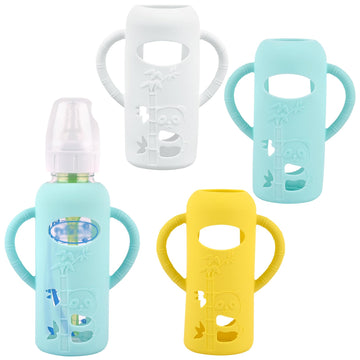 3 Pack Silicone Sleeves With Handle For Dr Brown'S Glass Baby Bottles, Anti Breakage Baby Bottle Holder, Compatible With Dr. Bro