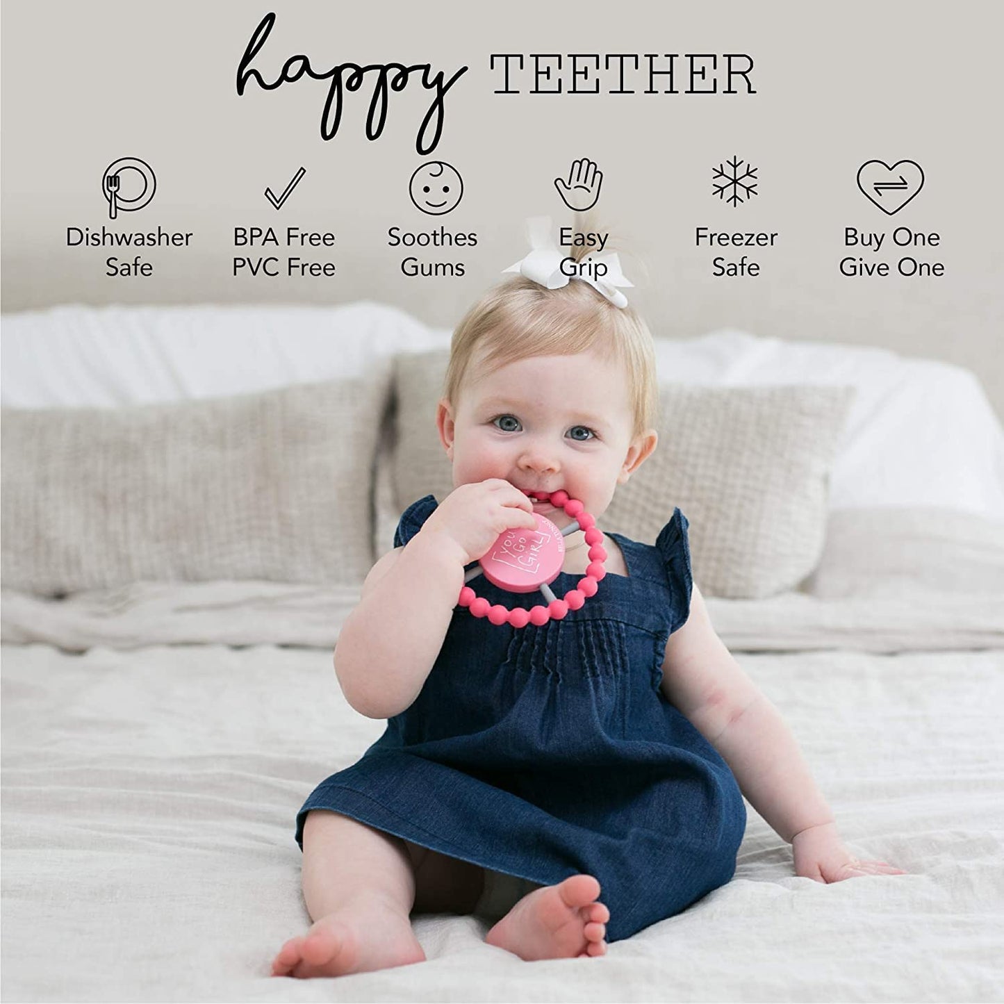 Baby Teether by Bella Tunno, Silicone Teethers for Babies 3-6 months, 6-12 months, Baby Toys, Pacifier, Teething Relief, Boys, G