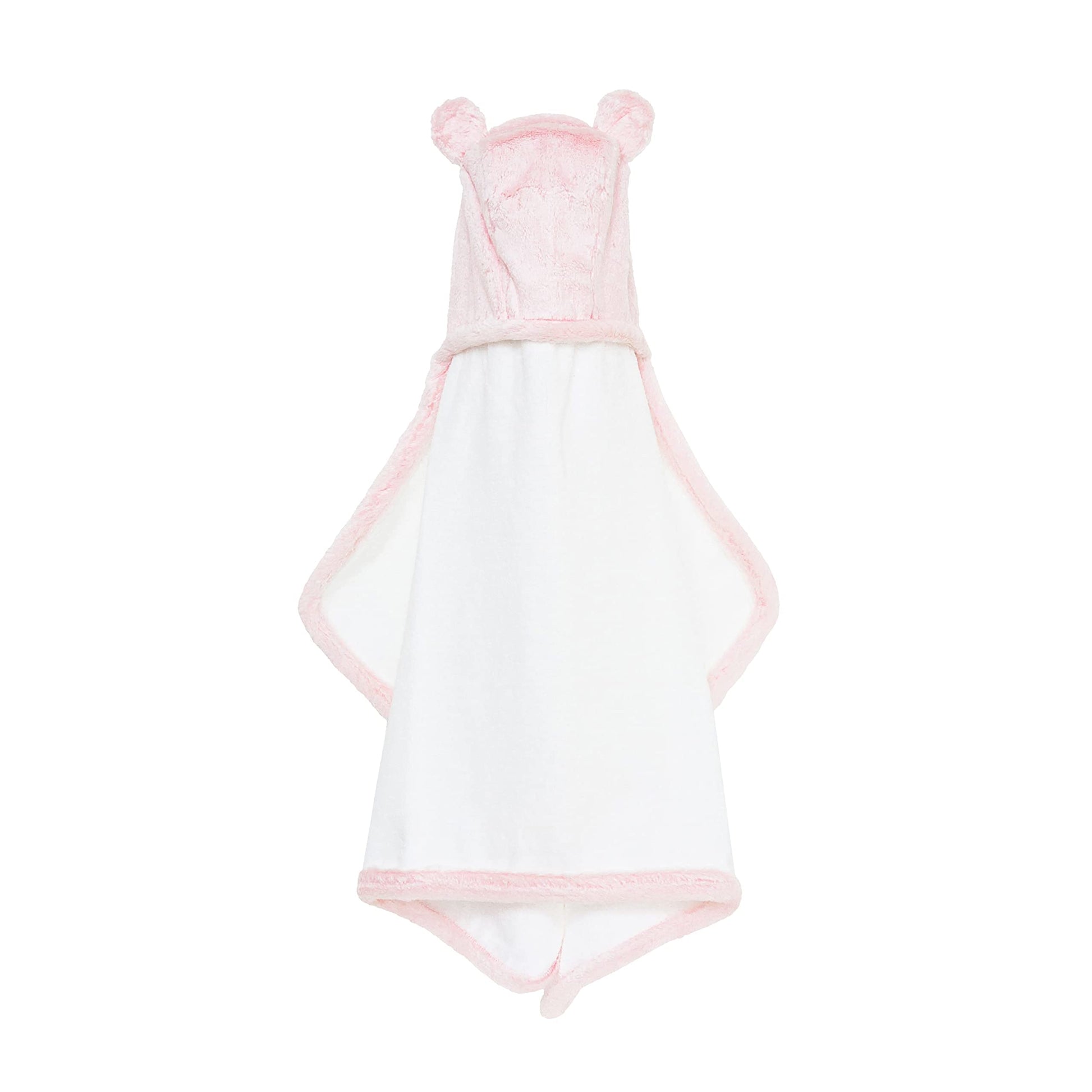 Little Giraffe Luxe Baby Towel With Ears, 24' X 41', Pink