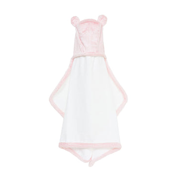 Little Giraffe Luxe Baby Towel With Ears, 24' X 41', Pink