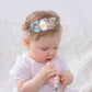 Cinaci 5 Pieces Super Stretchy Soft Baby Flower Nylon Headbands Floral Crowns Tiaras Hairbands Hair Accessories For Baby Girls N