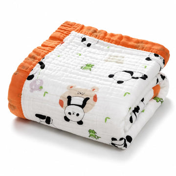 Baby Muslin 100% Cotton 6 Layer Swaddle Blanket for Newborn Babies, Soft Muslin Receiving Cloth & Baby Towel, 110 x 110 cm, 03 