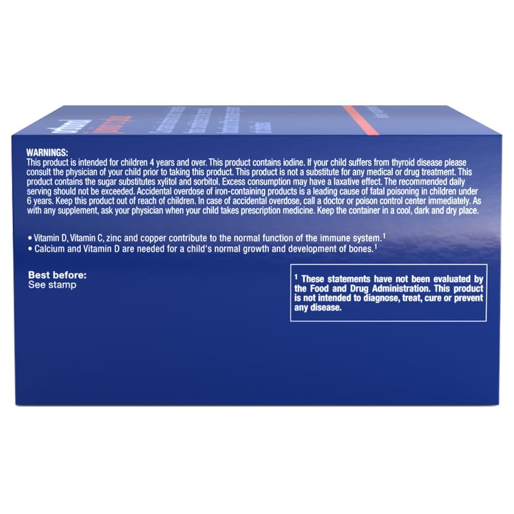 Orthomol Immun Junior C Plus, Kid'S Multivitamin, Tangerine Flavor, 30-Day Supply