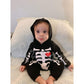 Singcoco Halloween Baby Boys Girls Skull Skeleton Costume Romper With Hat (Black, 12-18 Months)