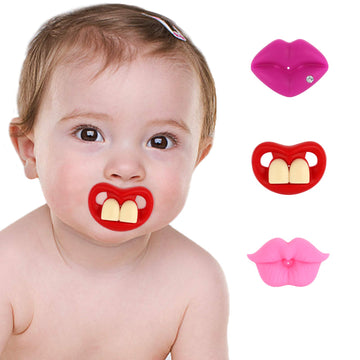 3Pcs Zhovee Baby Pacifiers, Lip Bibs Pacifier 0-36 Months, Newborn Infant Pacifier Baby Girl Pacifiers, Teething Pacifiers For B