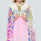 Fkkfyy Little Girl Cape Cloak Dresses Matching Princess Wedding Birthday Party Halloween Star Sequins Capes Cloaks Costumes For