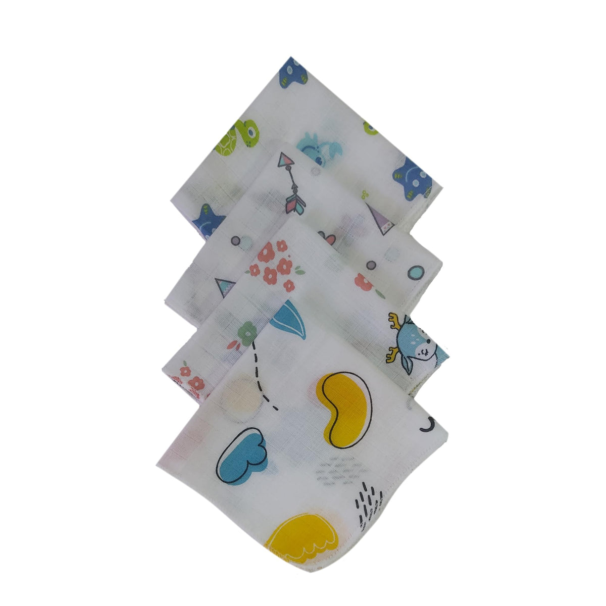 Love Baby Thin Abstract Printed Double Layer Muslin Washcloth Set  Wcl42 Combo P6