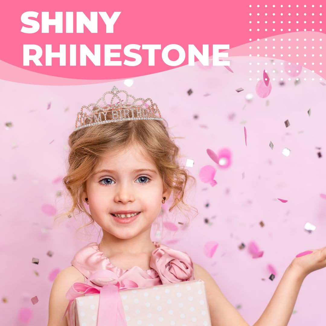 Papoopy Birthday Tiara And Crown With Sash For Women Birthday Party