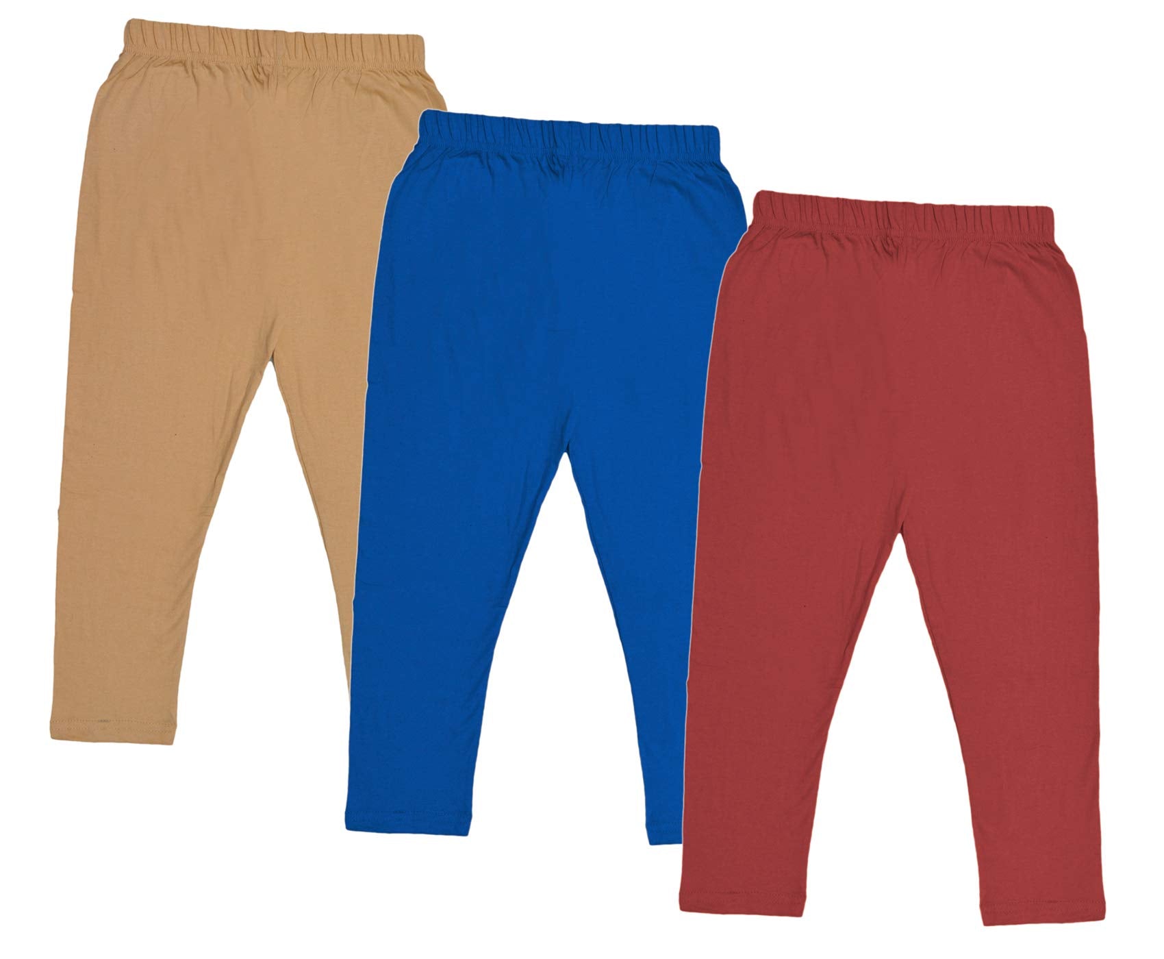 IndiWeaves Girls Cotton 3/4th Leggings/Capri (Pack of 3)(71800171819IWBP334_Multicolor_1416 Years)