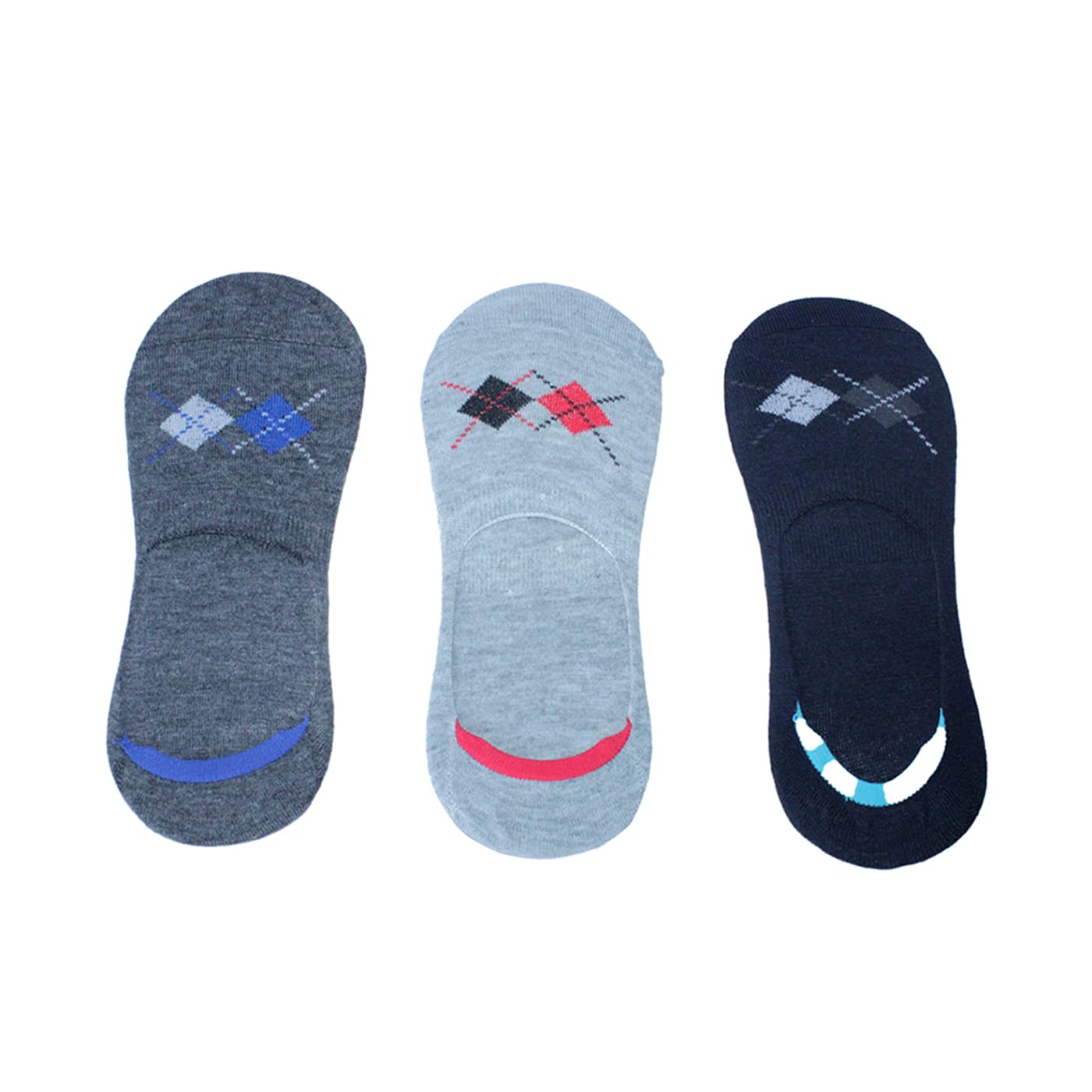 Fully Men And Women Anti Slip No Show Loafer Socks (Set Of 3 Pair, Random Colors)