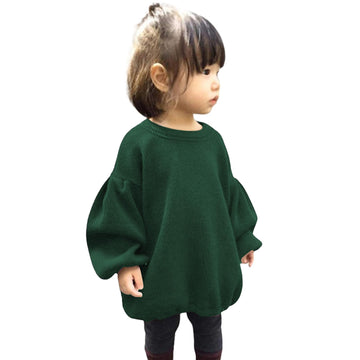 Toddler Baby Girl Sweater Round Neck Loose Long Sleeve Candy Color Knitted Pullover Tops Autumn Winter Sweatshirt (Green, 12-18
