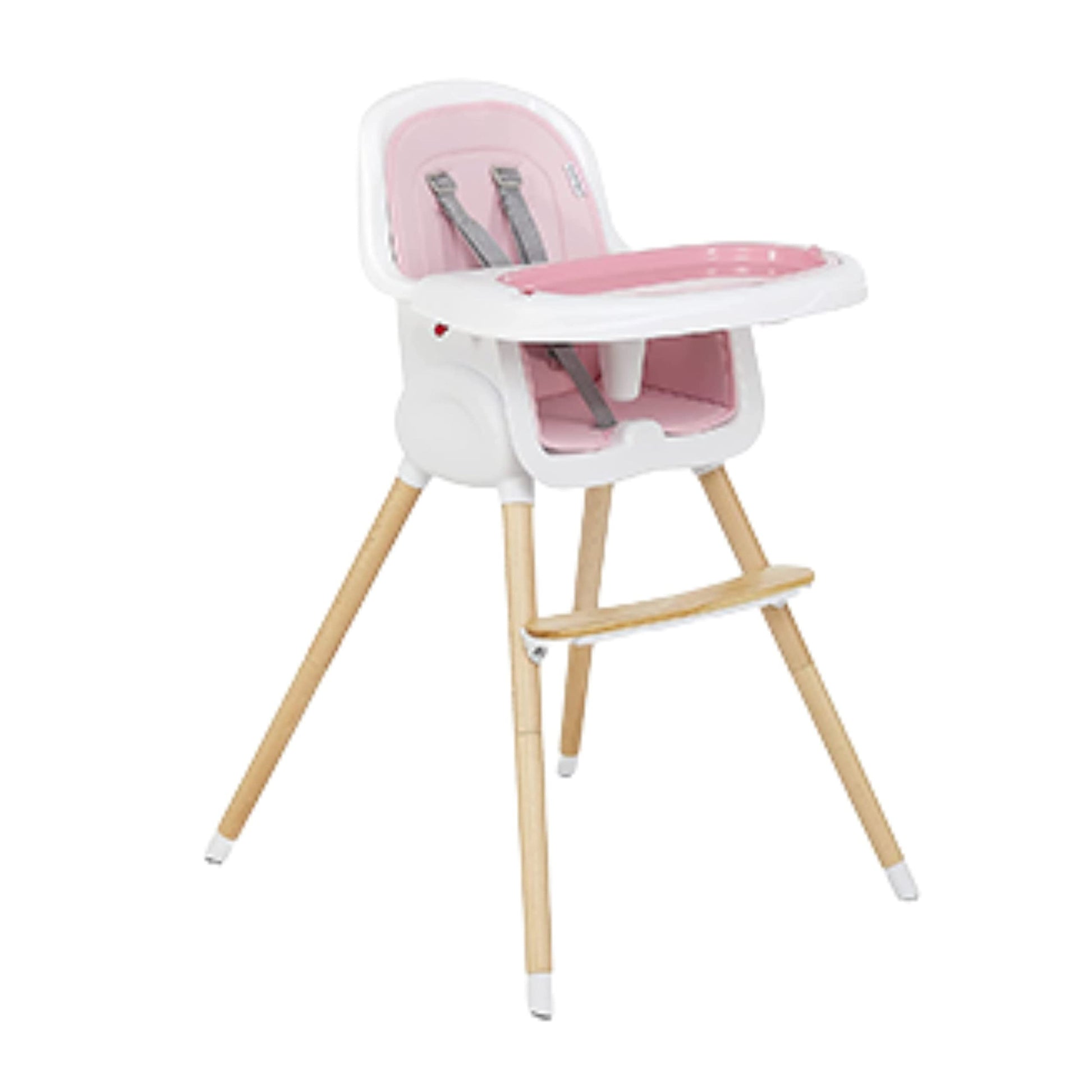 Dream on Me Lulu 2-in-1 Convertible Highchair in Blush Pink | Compact High Chair | Lightweight | Portable