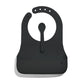 Avanchy Silicone Baby Bibs, Waterproof, Adjustable, Bpa Free, Soft Unisex Set For Toddlers With Matching Spoon, Black