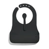 Avanchy Silicone Baby Bibs, Waterproof, Adjustable, Bpa Free, Soft Unisex Set For Toddlers With Matching Spoon, Black