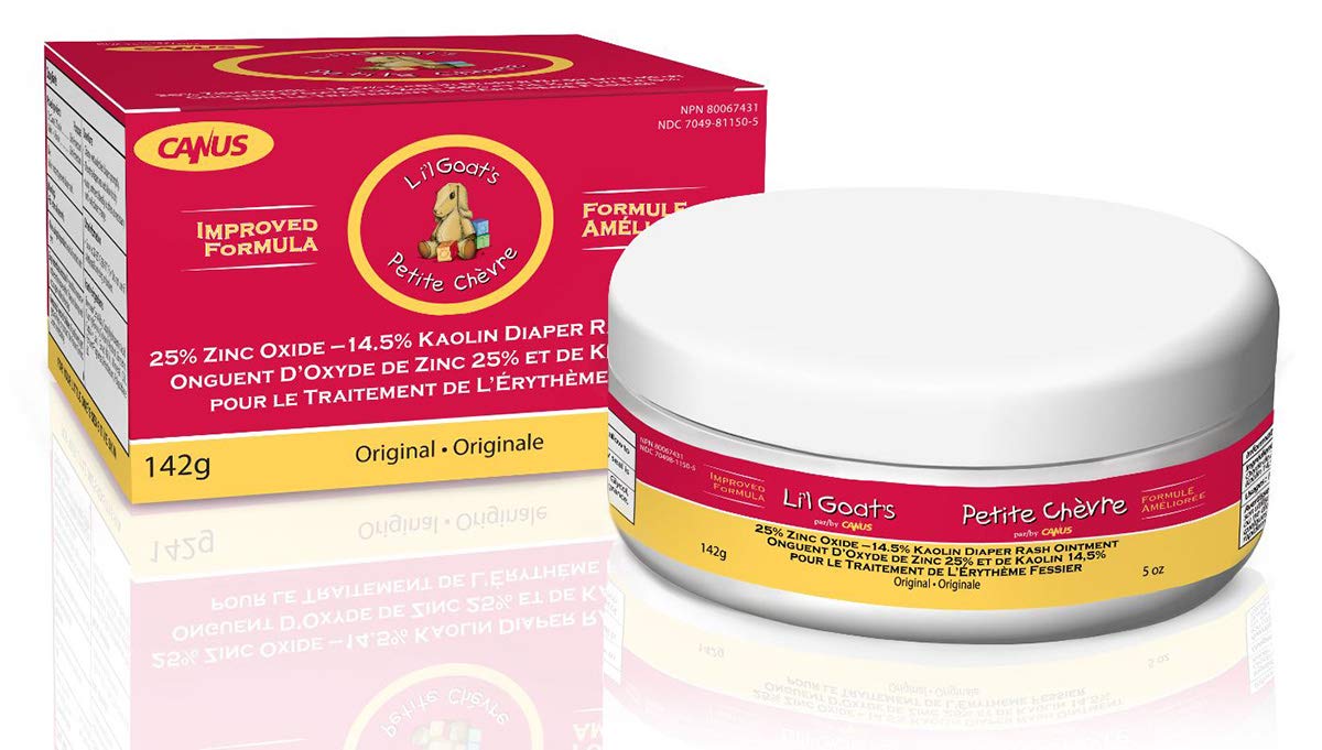 Lil Goats Milk Petite Chevre by Canus Fresh Goats Milk 2% Zinc 14% Kaolin Diaper Rash Oinment Original, 5 Ounce