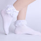 Baiyixin 3 Pack Little Girls Cotton Lace Ruffle Princess Style Dress Socks(2T-12T) White