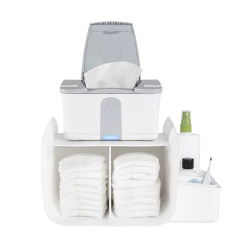 Ubbi Tabletop Diaper Caddy, Diaper Storage, Caddy Organizer, Stores Baby Diapers, Wipes & Baby Accessories, White