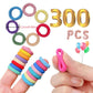 Tesvyns 300Pcs Baby Hair Ties Cotton Toddler Hair Ties For Girls And Kids, Kids Seamless Hair Bands Ponytail Holders(Multiple Co