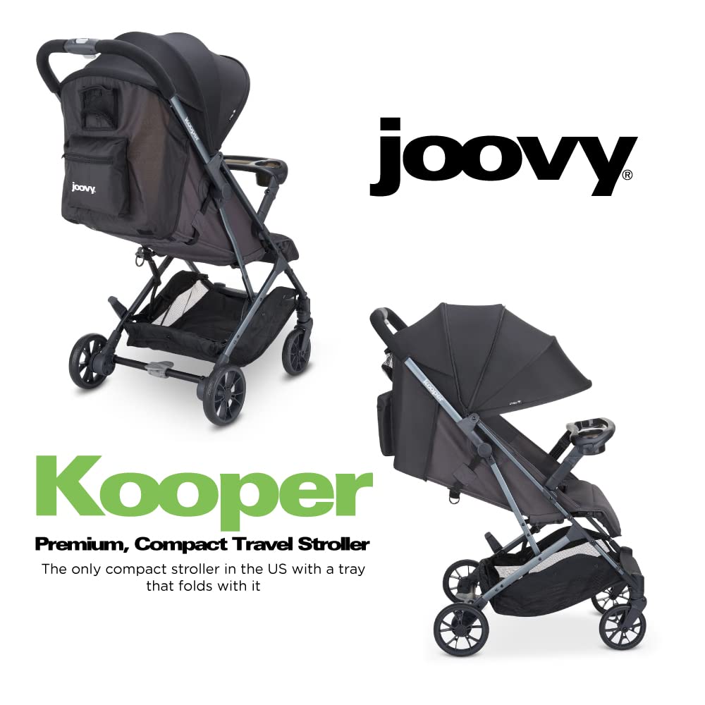 Joovy Kooper Lightweight Baby Stroller Featuring Removable, Swing-Open Tray, Big Wheels, Reclining Seat With Footrest, Extra-Lar
