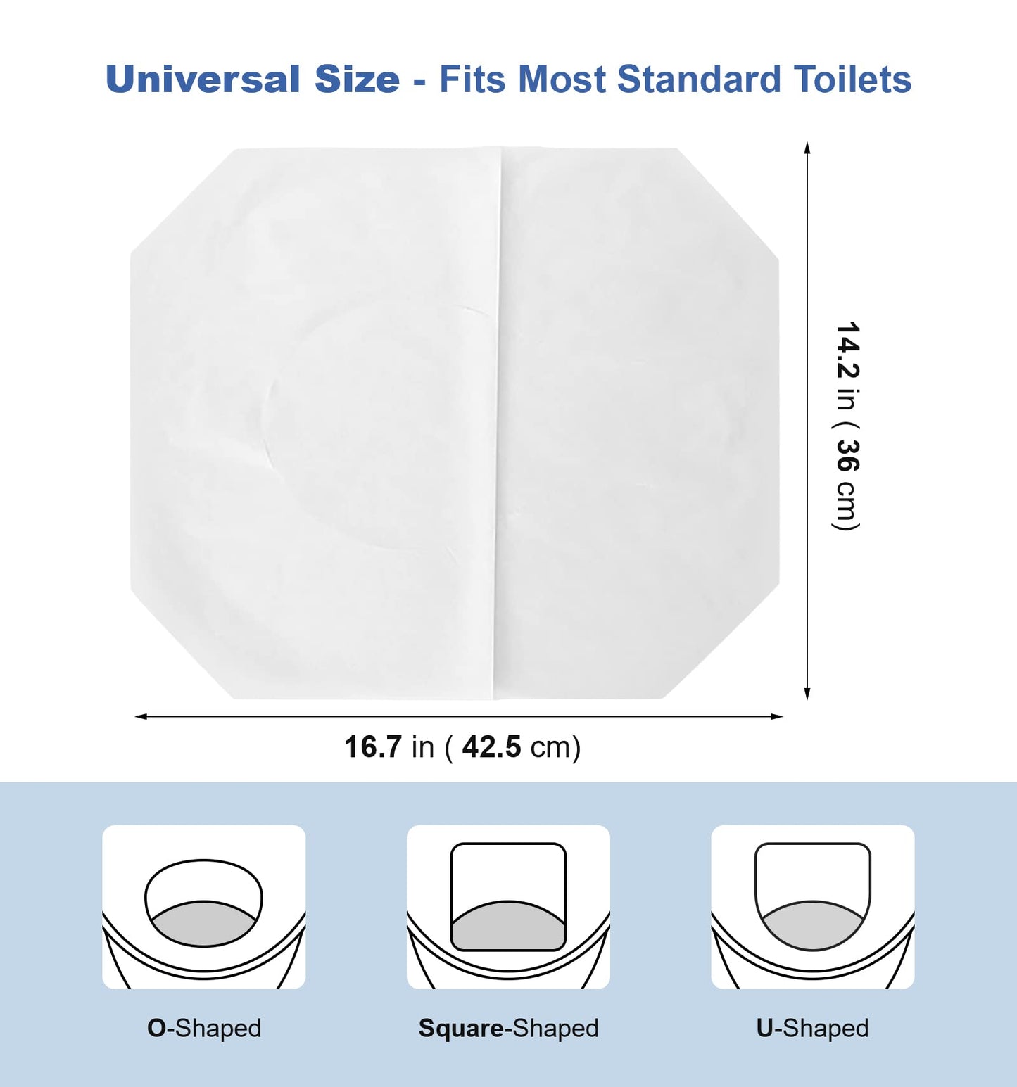 Toilet Seat Covers Disposable, 250 Pcs Flushable Disposable Toilet Seat Covers, Half-Fold Paper Toilet Liners For Travel, Airpla
