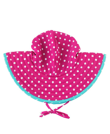 Rufflebutts Baby/Toddler Girls Berry And Grape Polka Dot Reversible Swim Hat - 12M-2T