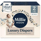 Millie Moon Diapers Sizes 1-6 Luxury Diapers Couches De Luxe (Choose Size) (Size 2-96 Diapers (9Lbs-18Lbs))