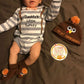 Zaxarra Baby Boy Girl Thanksgiving Outfit Long Sleeve Letter Romper + Hat + Turkey Crib Shoes 3Pcs Clothes Set (12-18 Months, St
