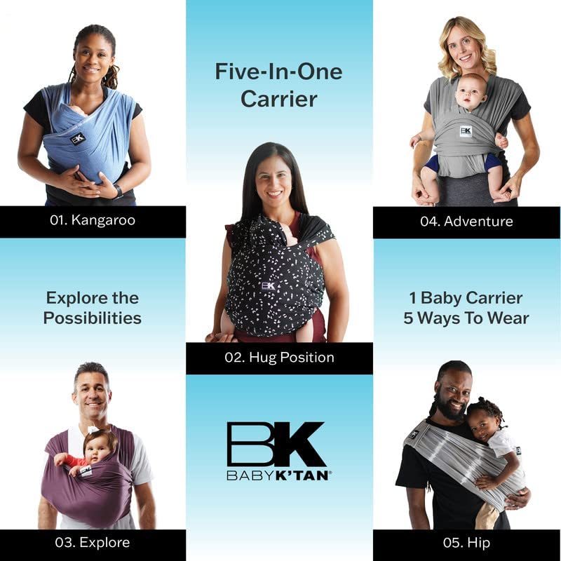 Original Baby K tan Baby Carrier: #1 Easy Pre-Wrapped, Soft, Slip-On, No Rings, No Buckles | 5 in 1 Baby Sling Gift | The Best