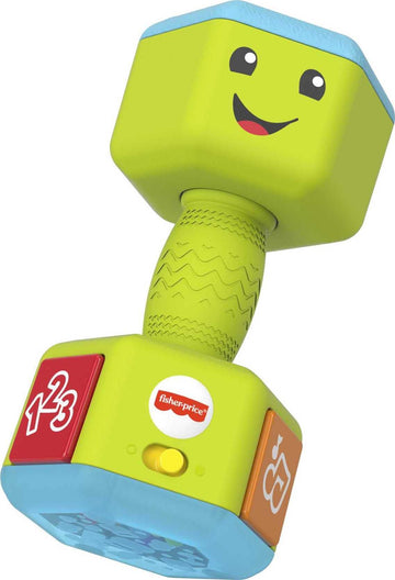 Fisher-Price Baby & Toddler Toy Laugh & Learn Countin Reps Dumbbell Rattle with Learning Lights & Music for Infants Ages 6+ Mont