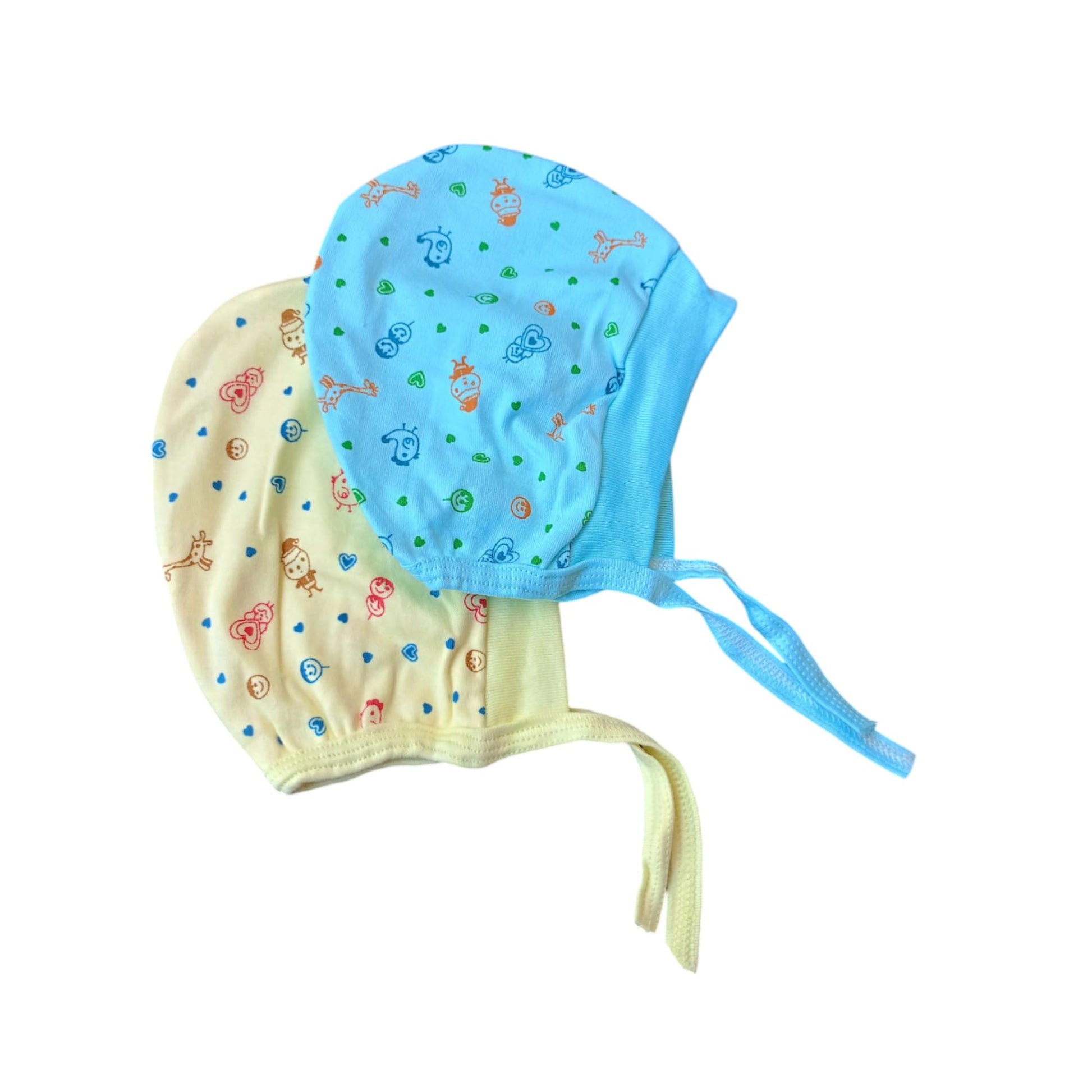 Newborn Baby Boy And Baby Girl Cap/Hat/Topi Soft Hosiery Cotton Fabric (03/36/69/912 Months Babies) 2 Pcs (In, Age, 6 Months