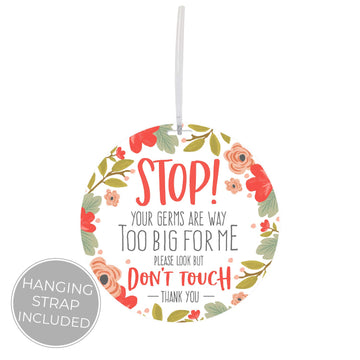 Canopy Street Stylish Floral Stop! Don'T Touch Baby Car Seat Sign/Modern Illustrated Baby Stroller Germ Tag