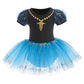 DYMCII Toddler Girls Anna Princess Ballet Dress Short Sleeve Leotards Skirted Tutu Halloween Christmas Party Fancy Costume Black