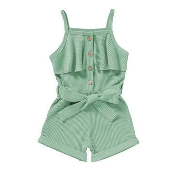 2 Year Old Girl Clothes Summer Toddler Baby Strap Sleeveless One Piece Romper Casual Summer Jumpsuit, Green Suspender Clothes 2-