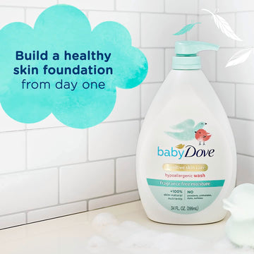 Baby Dove Sensitive Skin Care Baby Wash Fragrance Free Moisture For Baby Bath Time Fragrance Free And Hypoallergenic, Washes Awa