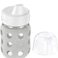 Lifefactory 8-Ounce Wide Neck Glass Baby Bottle With Protective Silicone Sleeve And Hard Sippy Spout, Stone Gray (Lg2221Wcg4)