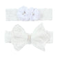 Baby Girls Lace Headband With Double Chiffon Flowers Pearl Hairband Headwrap Ja68 (21-White)